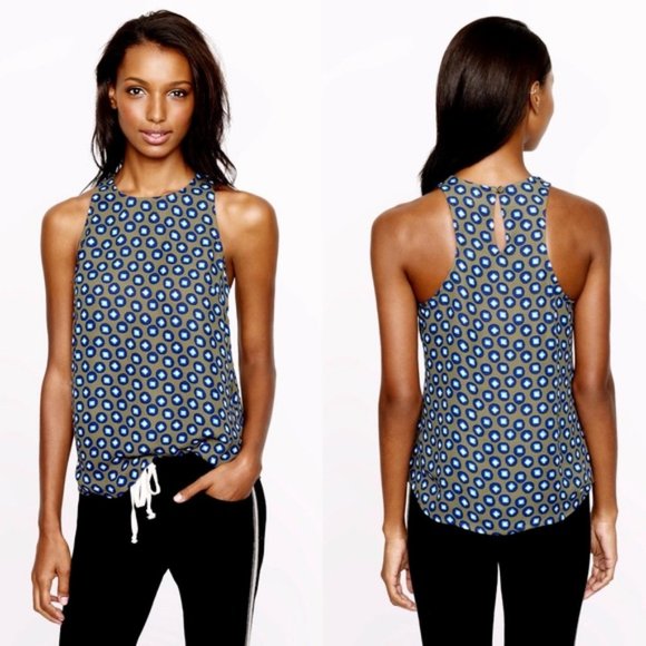 J. Crew Tops - J. Crew Racer Tank in Square Dot 10